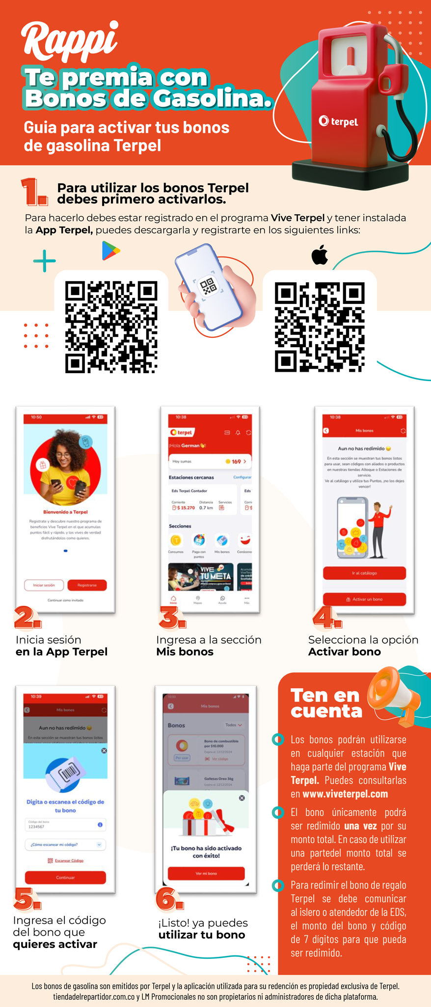 Bonos Terpel - Tienda Oficial SoyRappi Colombia