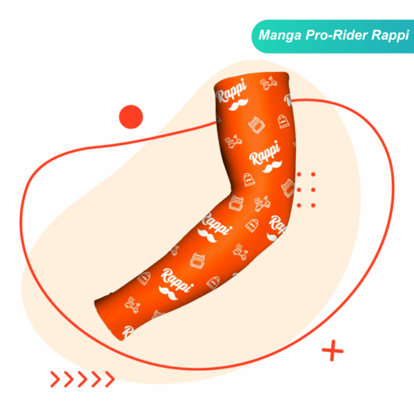 Manga para sol Rappi sirve para proteger los brazos de los rayos del sol durante el día y las rutas de entrega